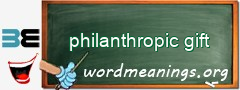 WordMeaning blackboard for philanthropic gift
